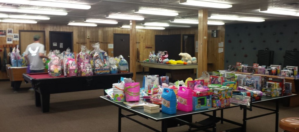 Easter:All the gifts and supliess donatedby local sponsors