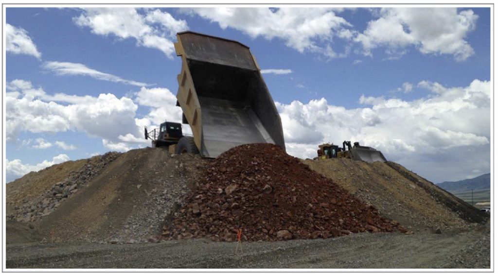  First load of leach ore at the Long Canyon site.